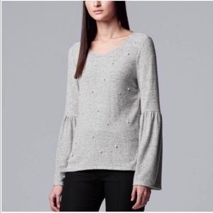 Simply Vera Verawang Gray Sweater | Size Medium